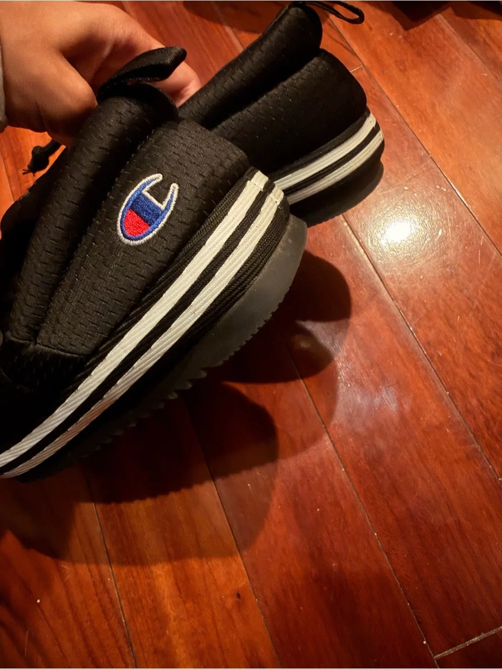 Champion Kids 6Y Black Hoodie Sneaker Slip-On Athletic Shoes Slippers
